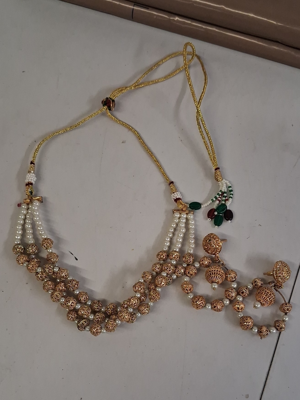 NWT Layered Indian Necklace with Matching Earrings